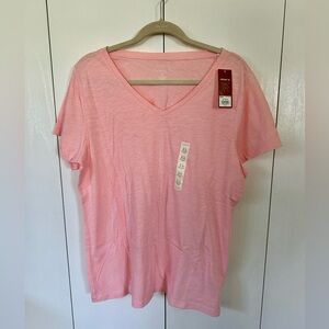 Pink V-Neck Women's Tee
